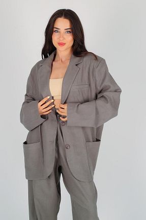 کت خاکی زنانه رگولار FACETTE - کد 832678290