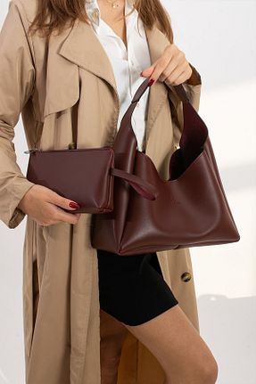کیف دستی زرشکی زنانه سایز متوسط mugalas - کد 869410373