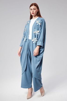 ست بالاتنه و پائین تنه آبی زنانه بافتنی ZTO - کد 869410101
