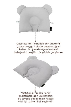 بالش و روبالشی کودک و نوزاد طوسی پنبه ای mordesign - کد 869428613