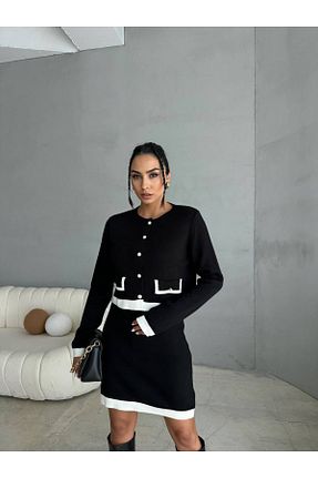 ست بالاتنه و پائین تنه مشکی زنانه تریکو STOREBARS - کد 869436147