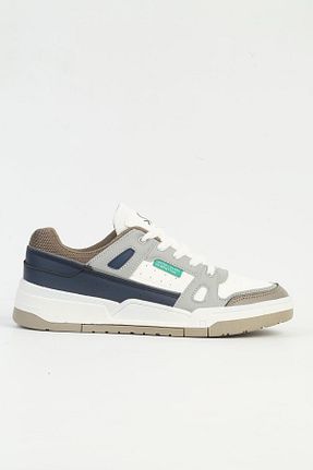 کفش اسنیکر سفید مردانه بند دار Benetton - کد 861922011