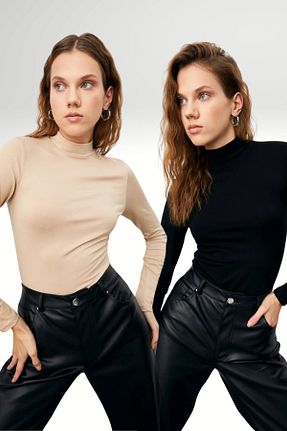 بلوز بژ زنانه ساده Bipantolon - کد 869539279
