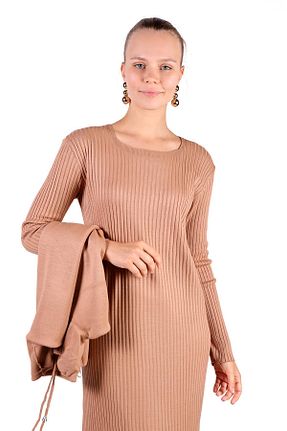 لباس قهوه ای زنانه بافتنی Rays - کد 869536483