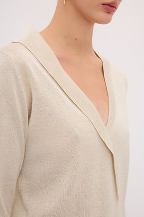 بلوز بژ زنانه ساده adL - کد 869541026