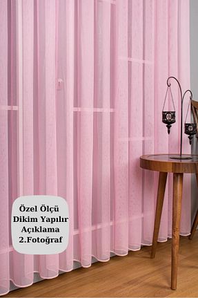 پرده توری صورتی ریل دار Perde Pendik - کد 869545385