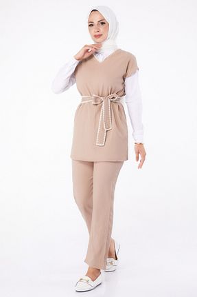 ست گرمکن قهوه ای زنانه اسلیم TOFİSA - کد 869605676