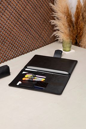 کیف لپ تاپ و مدارک مشکی زنانه چرم مصنوعی DK LEATHER - کد 869612107