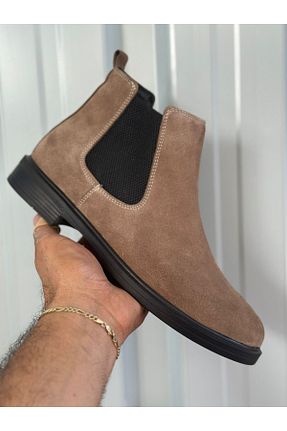 بوت / نیم بوت قهوه ای مردانه چرم خالص black moon shoes men - کد 869587224