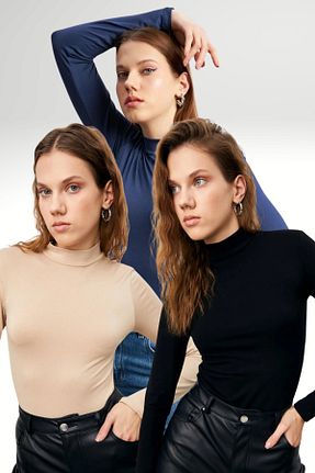 بلوز بژ زنانه ساده Bipantolon - کد 869619529