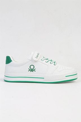 کفش اسنیکر سفید بچه گانه بند دار United Colors of Benetton - کد 822991042