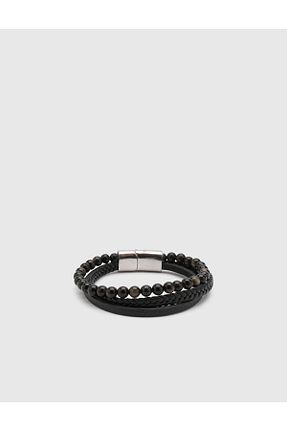 دستبند استیل (فولاد) مشکی مردانه استیل (فولاد) İlvi - کد 869644530