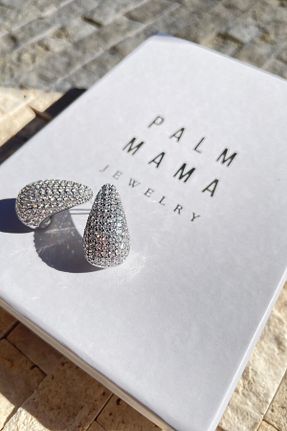 گوشواره استیل (فولاد) زنانه سنک زیرکون PALMMAMA - کد 869650285