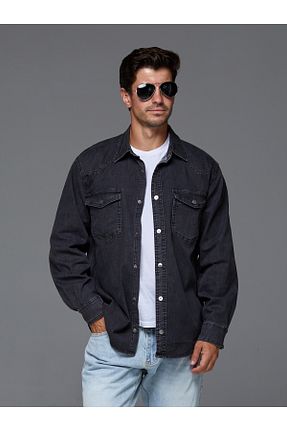 پیراهن طوسی مردانه اورسایز muzzo jeans - کد 868935480