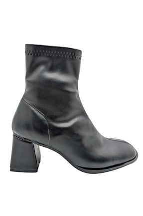 بوت / نیم بوت مشکی زنانه چرم مصنوعی ÇİĞDEM KUNDURA - کد 869654653