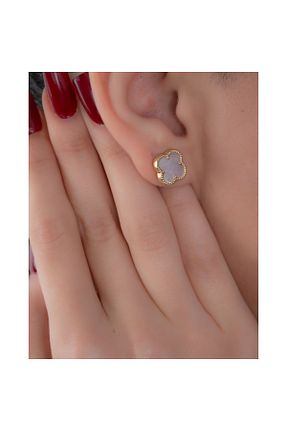 گوشواره طلا سفید زنانه 8 عیار YCL JEWELLERY - کد 839592403