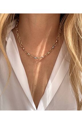 گردنبند استیل ( فولاد ) طلائی زنانه استیل ضد زنگ Esmeray Aksesuar - کد 869674546