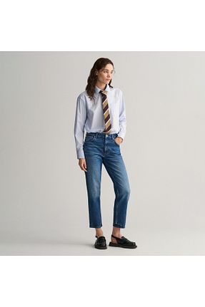 شلوار آبی زنانه پنبه ای Gant - کد 660470100