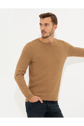 پلیور قهوه ای مردانه ساده Pierre Cardin - کد 874025254