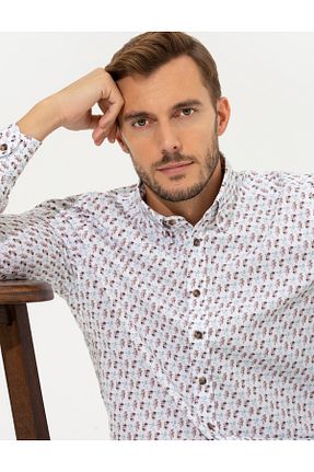پیراهن سفید مردانه رگولار Pierre Cardin - کد 856303280
