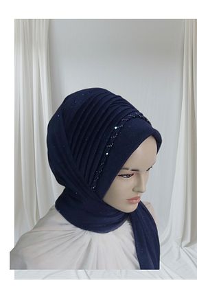 روسری سرمه ای پنبه پلی استر NurAy - کد 869729117