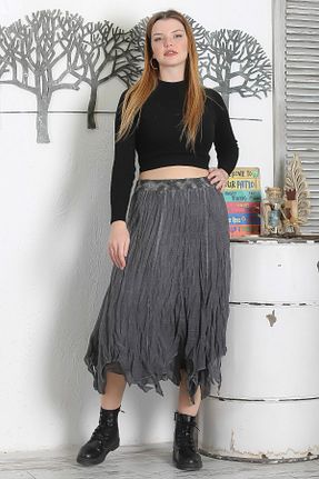 دامن طوسی زنانه بافتنی Chiccy - کد 869730681