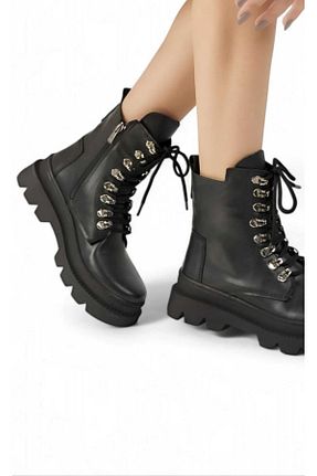 بوت / نیم بوت مشکی زنانه چرم مصنوعی Karanshoes - کد 858572797