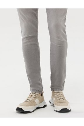 کفش اسنیکر بژ مردانه بند دار Pierre Cardin - کد 833128179
