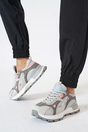 کفش اسنیکر طوسی زنانه بند دار Moda Pie - کد 869771840
