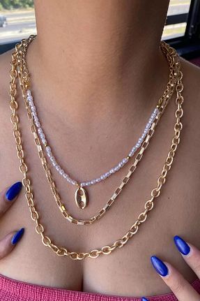 گردنبند استیل ( فولاد ) طلائی استیل (فولاد) MODA - کد 869772069