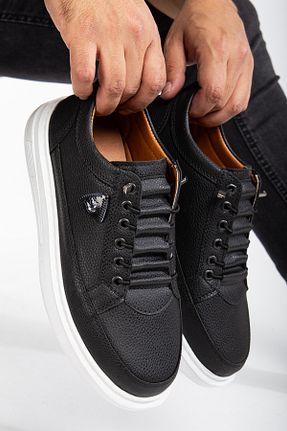 کفش اسنیکر مشکی مردانه بند دار BY ERG SHOES - کد 869802900