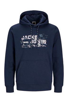 سوئیشرت سرمه ای مردانه چاپی Jack & Jones - کد 847167108