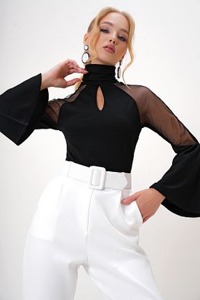 بلوز مشکی زنانه ساده Trend Alaçatı Stili - کد 868656040