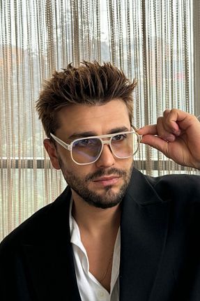عینک محافظ نور آبی بژ مردانه پلاستیک By Harmony - کد 869013919