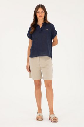 شلوارک و برمودا بژ زنانه پارچه U.S. Polo Assn. - کد 835450121