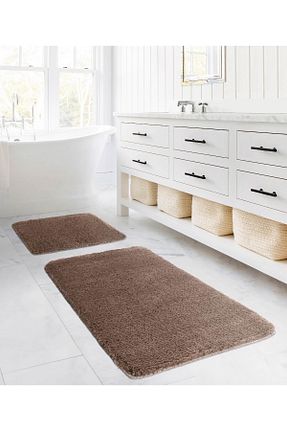 پادری حمام قهوه ای پلی استر Koza Home - کد 455421570