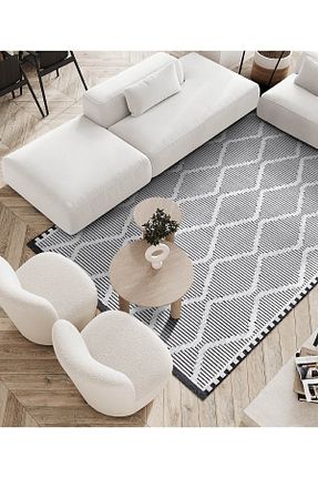 فرش مشکی قابل شستشو Koza Halı - کد 387235974