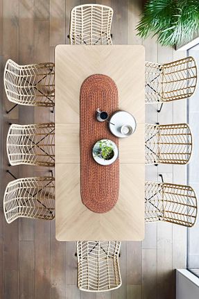 سرویس آمریکائی نارنجی مستطیل Koza Home - کد 696219578