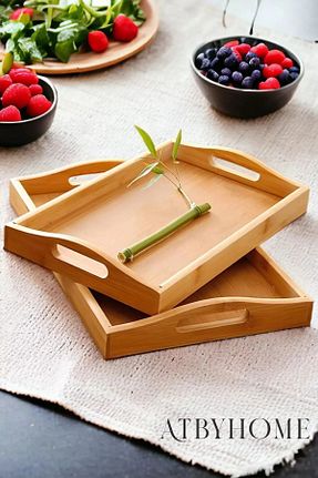 سینی قهوه ای بامبو Atbyhome - کد 868538213