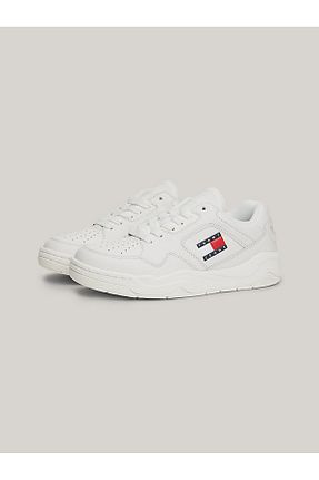 کفش اسنیکر سفید زنانه چرم اصل Tommy Hilfiger - کد 810443306