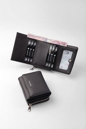 کیف پول مشکی زنانه چرم مصنوعی Cengiz Pakel - کد 31247386