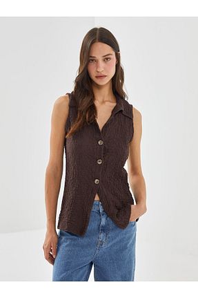 بلوز قهوه ای زنانه ساده LC Waikiki - کد 881200790