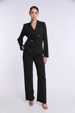 ست بالاتنه و پائین تنه مشکی زنانه بافتنی Yake - کد 868584038