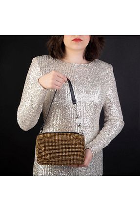 کیف پستچی طلائی زنانه چرم مصنوعی Nas Bag - کد 729032862