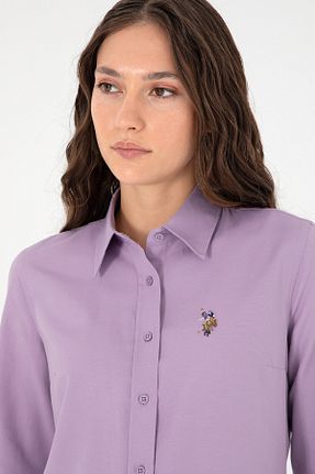 پیراهن زرشکی زنانه یقه پیراهنی U.S. Polo Assn. - کد 859372106