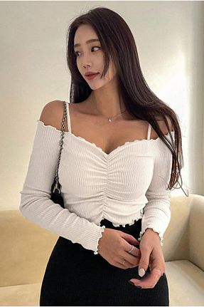 بلوز سفید زنانه ساده Lenezza - کد 868614189