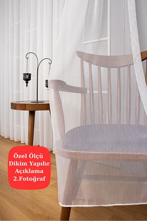 پرده توری سفید ریل دار Perde Pendik - کد 868615620