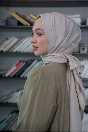شال بژ زنانه ابریشم A/F fezah prive - کد 868638559