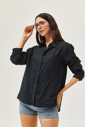 پیراهن مشکی زنانه اورسایز Butik - کد 868640273