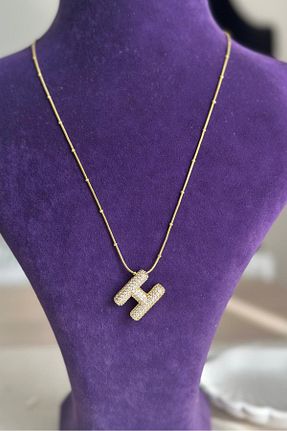 گردنبند استیل ( فولاد ) طلائی زنانه استیل (فولاد) MODA - کد 869238488